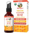 MaryRuths organiske D3 + K2 Sprøyte for voksne og barn for bein helse | Vitamin D3 som kolekalciferol | Vitamin K2 | Immunitet | Mineral absorpsjon | hjertehelse | Vegan | Ikke-GMO | Glutenfri | 1 Fl Oz