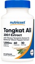Nutricost Tongkat Ali 1000 mg 60 kapsler - med Tribulus Terrestris og BioPerine, Vegetariske Caps, Ikke-GMO, Glutenfri, Potent Ekstrakt