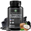 Pure Coconut Aktivert Charcoal Capsules - 180 Charcoal piller, hjelper med tannbleking, bloating og kroppen rengjøring. Ikke-GMO - Glutenfri, Vegansk