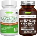 Multivitamin & Minerals for menn + høy absorpsjon Curcumin C3 Complex, Vegan Bundle, frigjøring Advanced Multivitamin + 300% større absorpsjon Curcuminoids med Rapid Uptake, av Igennus