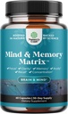 Matrix Nootropic Brain Supplement for hukommelse og fokus Forbedring - Vitaminer for mental helse og klarhet - Kognitiv kompleks for voksne i alle aldre sinnets vitalitet - 60 kapsler