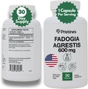 Fadogia Agrestis 600MG 30-dagers forsyning idrettsnæringstestosteron booster støtte kapsler - Muskelbygging og vitalitet støtte ekstrakt supplement - Glutenfri - ikke-GMO