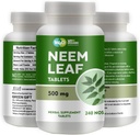 Neem Tabletter - 100% ren (Azadirachta Indica) (240 greve - 500 mg) 120 dagers forsyning (1 pakke)