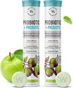 WELLEING NUTRITION Daily Probiotic + Prebiotic® Plant Basert |18 Million CFU, 6 Strainer for menn og kvinner med organisk prebiotisk fiber for digestion, Gut helse, metabolisme | 42 Effervecent Tabs