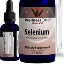 wellnessOne flytende Selenium Supplement - Ionisert Selenium flytende Drops 70mg - Antioksidant, Cardiovaskulær og immunstøtte - USA Testet, Vegan, Ikke-GMO, Glutenfri, Ikke-flavorert - 1,67 fl oz