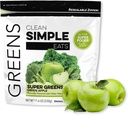 Ren enkel spiser Super Greens pulver, naturlig flavored Greens pulver med klorella, Spirulina, Superfoods & Prebiotic Fiber, Ingen kunstige ingredienser, Glutenfri, Grønn Apple Flavor, 30 Services