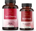 HERBAMA Tart Cherry og Beet Root Kit - Bundle på 7000 mg Tart Cherry & 21:1 Konsentrat Beet Root Capsules - Vegansk, ikke-GMO, Gelatin-fri - 2 Pack