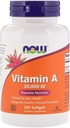 Vitamin A fra fisk Liver Oil, 25000 IU, 250 Sgels by Now Foods (pakke med 6)