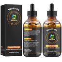 Beard Oil,120 ml/4.25fl.oz Olje fremme stor volum Beard vekst, etterlate i balsam Beard Care naturlig søt oransje Scent Mustaches vekst mykere styrke, gaver for menn ham far