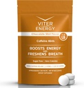 Viter energi 40 mg koffeinmynter - sukkerfri, B-vitaminer, vegansk, øker raskt energiisert varslingsfokus, koffeinert nootropisk kosttilskudd piller (Chokolate Mint Flavor, 8oz, bulk pose)