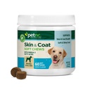 Petnc Natural Care Hund Hud og Coat Supplement (60 Chewables), Med Omega 3, EPA & DHA, fremmer sunn hud og glossy Coat, For hunder 18 uker og eldre, Lever Flavor