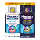 Mucinex raskt-maks kald og influensa og natteskift medisin for voksne, over-the-counter medikament Combo Pack for Sore Throat Relief, Decongestant, Cough & Cold Medicine (2 x 6 Fl Oz)