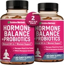 (2 Pack) Hormon Balance + Probiotika for kvinner (3450mg) Naturlig lindring for Menopause, Hot Flashes, PMS, Bloating  sítt 4:1 Chasteberry, Dong Quai, Black Cohosh | Non GMO240 V Kapsler