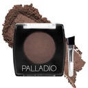 Palladio Brow pulver for øyenbryn, myk og naturlig øyenbryn pulver med Jojoba Oil & Shea Butter, bidrar til å forbedre og definere brows, Kompakt størrelse for purse eller reise, inkluderer applikator børste, mørk brun