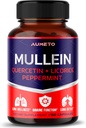Mullein Supplement - Forbedret formel med Quercetin, Licorise for Lung Detox, Respiratorisk og immunsystemstøtte (150 Count (Pack of 1))