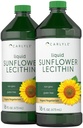 Carlyle solflower Lecithin flytende | 16 oz | 2 Pack | Vegan, vegetarisk, ikke-GMO, soyafri, glutenfri
