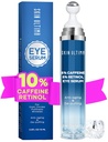 5% Koffein 5% Retinol Øyekrem for mørke sirkler, Puffiness og poser, hyaluronsyre og niacinamid under øyekrem Anti Aging, Øye Serum for fine linjer, 360° Øyemassasje Ball Roller