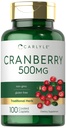 Carlyle Cranberry piller | 500 mg | 100 kapeller | Ikke-GMO, Glutenfri Supplement for kvinner og menn