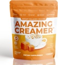 Superfoods Company Amazing Creamer med kollagen - Keto Creamer-Hyaluronic Acid & MCT olje - Brain Boost & Curbs Cravings - støtter sunn hud og hår - Diett-vennlig [30 Services] [Salted Caramel]