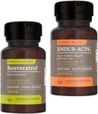 Endurance produkter Resveratrol Supplement – Grape Hud Ekstrakt - 100mg Trans-Resveratrol Antioksidant og ENDUR-ACIN Niacin - Vitamin B3 Niacin 500mg Extended Release & Low-Flus