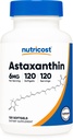 Nutricost Astaxanthin 6mg, Ikke-GMO og Glutenfri, 120 Softgels (4 måneders forsyning)