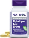 Natrol Alpha Lipoic Acid 300 mg, kosttilskudd for generell velvære, 50 kapsler, 50 dagers forsyning
