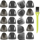 20Packs Liten 6mm høreapparat Domes Smoky Gray Tips for GN Resound Komfortabel for Open Fit BTE lydforsterker PSAP Kit usynlig (liten) med 1 pensel