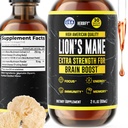 HERBIFY Lions Mane Supplement - Daglig Mushroom Supplement for minne, fokus og klarhet - Brain Booster - Lions Mane Tinktur for immunstøtte - 2 Fl oz