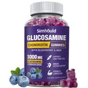 Glukosamine Chondroitin Gummies - 3000MG ekstra styrke felles støtte Supplement med MSM & Elderberry, Fleksibilitet, Antioksidant immun støtte Gummi for voksne, menn og kvinner