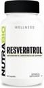 NutraBio Resveratrol Supplement, 500mg - naturlig antioksidant å bidra til å bekjempe gratis radikaler og støtte sunn aldring, 90 kapsler