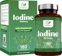 Iodin Supplement - 180 Caps, 180-dag-supply - Thyroid Support Supplement - 300mcg Pure jodin per Kapsel - Thyroid Formula, for en normal Thyroid funksjon - Kalium jodid - Vegansk jodin Supplement