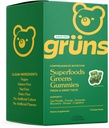 Gruns Sukker Gratis Super Greens Gummy Bears - Organic Spirulina og Chlorella, Prebiotika for Digestive Helse, 20+ Vitaminer og Mineraler, Adaptogens - 14 poser - 112 Gummies