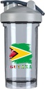 Vintage Guyanes flagg 18 Ounce Shaker Cup,Fashion tema mønster Shaker flaske lakk-sikker trening rist flasker 500ML/18 oz Perfekt for pre trening-2