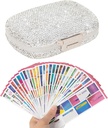 Pill Organizer med etiketter Bling Pocket Pill Veske med klistremerker Reisemedisin Kit Holder liten Purse Pill Box Container Bærbar Mini Medisin Oppbevaring (hvit & 300 Etiketter)