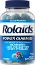 Rolaids Power Gummies, Rask relief av anledninger Heartburn og syreødeleggelse, Diett Supplement, Smooth Berry, 54 Gummies
