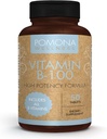 Pomona velvære vitamin B-kompleks Supplement med folsyre, høy potens multivitamin, alle 10 B vitaminer inkludert B12, støtter energinivå, hjerte helse, ikke-GMO, 50 tabletter