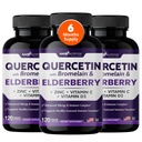 Gade Nutrition Quercetin med Bromelain & Elderbær | Quercetin med vitamin C og sink | Zinc Quercetin 500mg med vitamin D3 | Daily Immune Support Supplement - 6 måneders forsyning