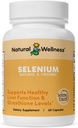 Naturlig velvære organisk Selenium 200 mcg – høy absorpsjon SelenoExcell Selenium Supplement for antioksidant støtte, Thyroid funksjon, metabolisme og immun helse – 60 kapsler, 60 dagers forsyning