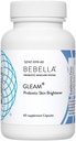 Bebella Gleam Probiotiske Blande Hudbelysning w Glutathione-Redusert NAC Alpha Lipoic Acid VIT C & Marine Collage Peptider 60 Kapsler