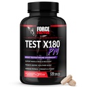Force Factor Test X180 PM Testosteron Booster for menn, overnattingstestosteron Supplement for å bygge muskler, øke styrke og fremme dypere, sunnere søvn og gjenoppretting, 120 tabletter