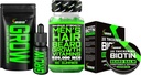 Skjeggvekstsett w/ 2X Tykking Biotin Beard Balm for menn & Mustache Wax + Grow Mustache Serum & Ansiktshår Olje + 14-i-1 Biotin Gummies & Hårvekst Vitaminer for menn - Formulert i Amerika