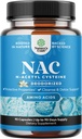 NAC Supplement N-Acetyl Cysteine med Vanilla - Detox N-Acetylcysteine Supplement for lunge Helse og pustefunksjon, lever og nyrer Detox & Cleanse - Amino NAC Kapsler for voksne - 90 Ct