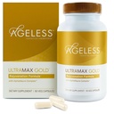 AGELESSTM: UltraMAX GoldTM Capsules, HGH Anti-Aging Supplement for kvinner, Slows Cellular Aging, støtter immunhelse, glattere hudtone og restorativ søvn, vektkontroll, 90 kapsler
