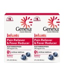 Genexa Infanter' Clean Acetaminophen | Pediatrician Foretrukne ingredienser | Smerte Reliever & Feber Reduser for babyer | Dye Free, 0% Kunstige Additiver | Organic Blueberry Flavor, 4 fl oz (2 Pack)