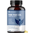 Rene mikronæringsstoffer - Omega 3 Fish Oil Supplement, EPA/DHA fettsyrer, Burpless Fish Oil Supplements med sitron - hjerte, øye, hjerne og immunstøtte - 90 Softgels