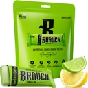Braven Bar Lemon Lime Energy Bars (1,59 oz, Pakke med 10) – Energi Chews med 5g Protein – On-the-Go Energi Snacks for løping, fotturer og idrett - Glutenfri snacks for responderbar energi Boost