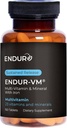 Endur-VM Multivitamin & Mineral (med jern), daglig multivitamin med vitale mineraler, vitamin B, vitamin D & folsyre, Glutenfri, 150 tabletter