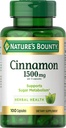 Naturens Bounty kanel kapsler, herbal Supplement, støtter sukkermetabolisme, 1500 mg, 100 kapsler