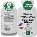Tongkat Ali 1000MG ekstrakt Supplement -30 dagers forsyning - Atletisk ytelsesstøtte - Naturlig Afrodisiac, Testosteron & immunitetsstøtte - Potent Antioksidant Fordeler