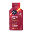 GU Energi Original Sports Ernæring Energi Gel, 8-land, Vegan, Glutenfri, Kosher, og Dairy-fri On-The-Go Energi for enhver trening, bringebær sitronade